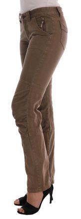 Ermanno Scervino Womens Brown Cotton Casual Slim Fit Pants
