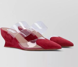 Alaia polyurethane le coeur wedge mules