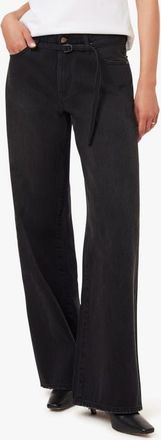 Habitual Brynn Belted High Waist Ankle Wide Leg Jeans in Washed Black at Nordstrom, Size 24