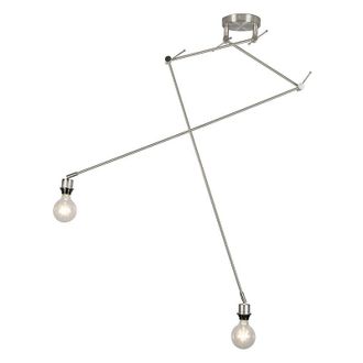 QAZQA Moderno Lámpara colgante moderna de acero sin pantalla 2 luces - Blitz Acero Alargada Adecuado para led Max. 2 x 60 Watt - Qazqa