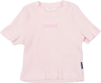 Palm Angels Geripptes Baby-T-Shirt mit Palm Angels-Logo S/S M&auml;dchen