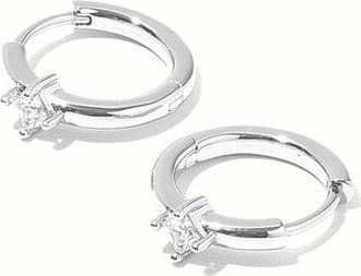 Miranda Frye Kierza Huggie Hoop Earrings in Silver at Nordstrom