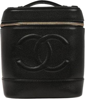 Chanel Pre-owned Handbags, female, Black, Size: ONE SIZE Pre-owned Vintage Leather Handbag