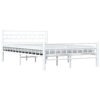 Berkfield Home Elegant Bed Frame White Metal 140x200 cm