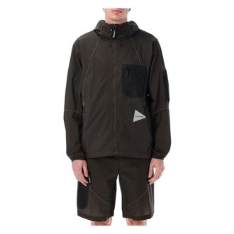 And Wander Wind Jackets, male, Gray, Size: XL Breath Rip Hooded Jacket