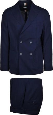 BOSS Mens Double-Breasted Suit - Blue