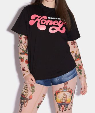 Dsquared2 Womens Honey Graphic T-Shirt In Black