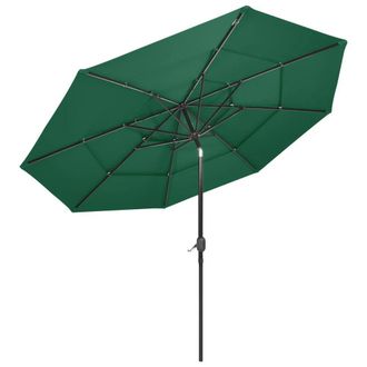 Berkfield Home Harmful 3-Tier Parasol with Aluminium Pole Green 3 m