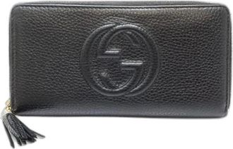 Gucci Pre-owned Wallets, female, Black, Size: ONE SIZE Pre-owned Leather Wallet