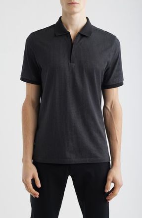 Robert Barakett Whistler Half Zip Polo in Black at Nordstrom, Size Xx-Large