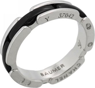 Chanel Black White Gold (18K) Ceramic Band Ring (Pre-Owned)