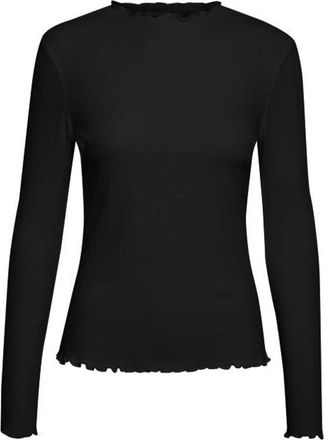 Karen by Simonsen Meteoriet Lange Mouw Tee Top - Dames - Longsleeves - Zwart - 2XS - Tops