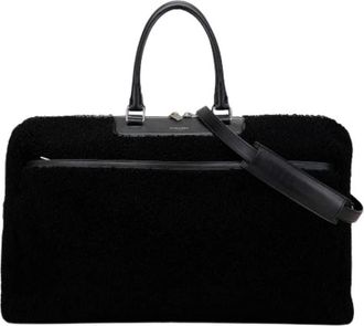 Saint Laurent Pre-owned Shearling Travel Bag - unisex - Vintage Schoudertas - Zwart - ONE Size - Vintage