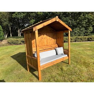 Charles Taylor Trading Three Seater Imperial Arbour - L80 x W183 x H194 cm in Light Brown
