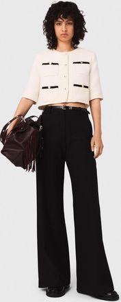 Maje Short Tweed Jacket - Off White - Maje