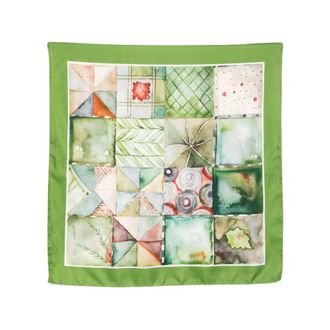 D'Aniello Silky Scarves, female, Green, Size: ONE SIZE Floral Print Scarf