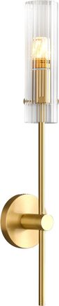 OEM Antora - L&aacute;mpara De Pared Cil&iacute;ndrica De 55 Cm, Cristal Transparente, Elegante Color Dorado