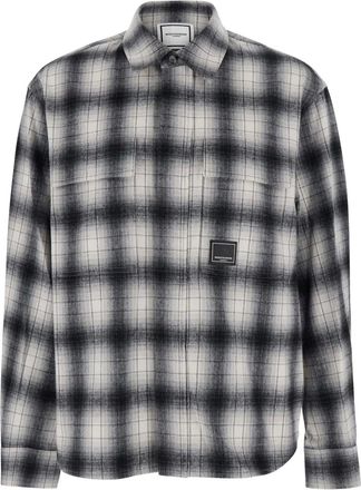 Wooyoungmi Camicia a quadri con applicazione - Nero