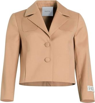 Patou Bruine Jas voor Stijlvolle Look - Dames - Blazers - Bruin - S - Jassen