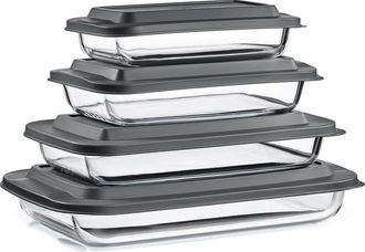 Sorbus 4-Piece Deep Dish Baking Dish Set in Clear at Nordstrom Rack
