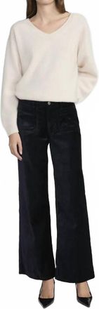 Frame Denim Le Slim Palazzo Modernist Pocket Pant In Navy Velvet