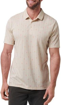 Travis Mathew Deco Floral Medallion Polo in Moonbeam at Nordstrom Rack, Size Xx-Large