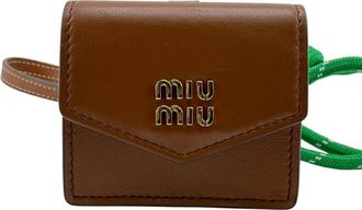 Miu Miu Brown Green Leather (Pre-Owned)