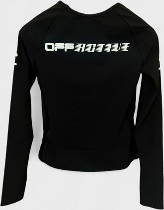 Off-white Womens Logo Print Performance Top Black - Size Small