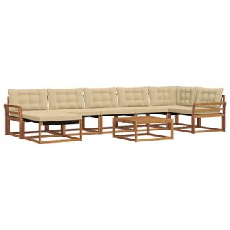vidaXL Conjunto De Sof&aacute;s De Exterior Con Coj&iacute;n 22 Pcs Natural Y Beige Vidaxl