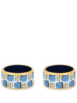Dolce & Gabbana small porcelain napkin rings (set of two) - Blue