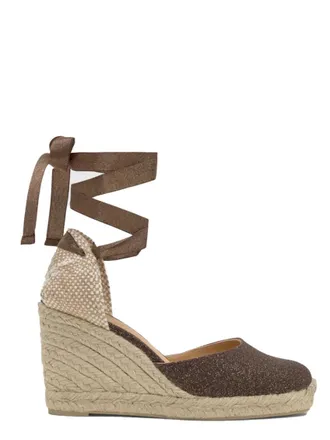 Castaner Brown Textured Carina Wedges
