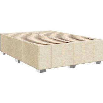 vidaXL Cama Sin Colch&oacute;n Tela Color Crema 140x200 Cm Vidaxl