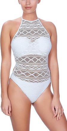 Freya Womens Sundance High Neck Swimsuit - White Polyamide - Size 32FF