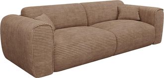 Vente-Unique Sof&aacute; cama de 4 plazas expr&eacute;s de pana topo - Colch&oacute;n 16 cm viscoel&aacute;stico POGNIA