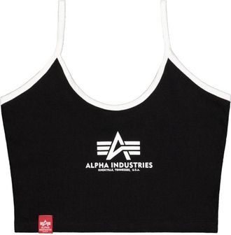 Alpha Industries Muskelshirt ALPHA INDUSTRIES Basic ML Cropped Tank Top Wmn, Damen, Gr. L, schwarz, Obermaterial: 95% Baumwolle, 5% Elastan, Shirts Muskelshirt