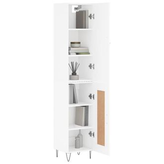 Berkfield Home Highboard White 34.5x34x180 cm Engineered Wood