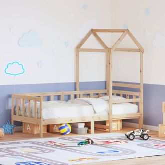 vidaXL Dormeuse con Tetto 90x200 cm in Legno Massello di Pino - Vidaxl