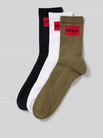 HUGO BOSS Socken aus reiner Baumwolle im 3er-Pack in Khaki, Größe 39-42