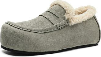 Generic NYSBH Men Winter Warm Snow Boots Plush Lined Non-slip Casual, the Slides come in Black Grey Beige Loafers Shoes