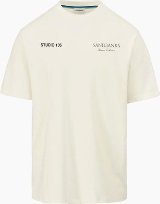 Sandbanks Mens SANDBANKS RIVERIA T-SHIRT NATURAL - Cream - Size: 44