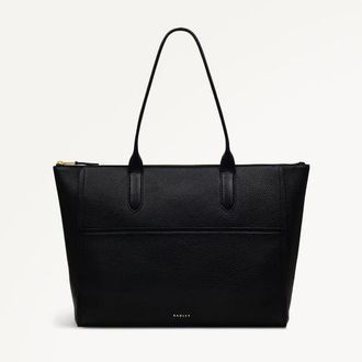 Radley London Oak Street Medium Ziptop Tote Bag in Black at Nordstrom
