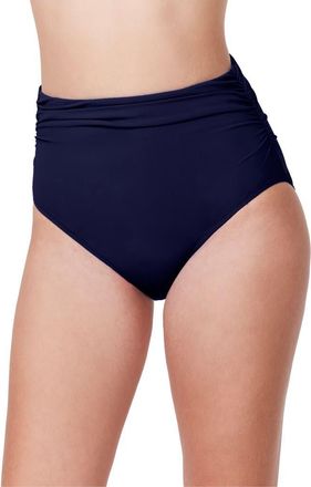 Gottex Tutti Frutti Shirred High Waist Swim Bottom in Navy at Nordstrom, Size 10