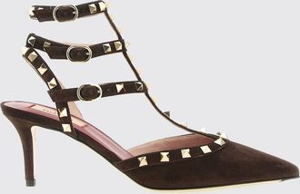 Valentino Garavani D&eacute;collet&eacute; slingback Rockstud in camoscio con borchie