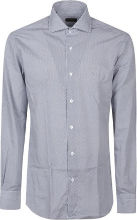 Barba Klassieke Hals Shirt - Heren - Zakelijke Overhemden - Blauw - 3XL - Katoen - Overhemden
