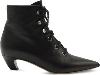 Dior leather lace-up boots - women - Fabric/Leather/Leather - 37 - Black