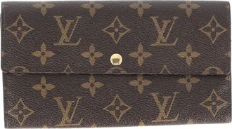 Louis Vuitton Pre-owned Womens Sarah Monogram Long Wallet in Brown Coated Canvas - Mocha Sheepskin - One Size