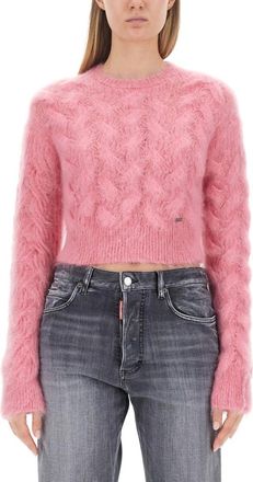 Dsquared2 Pink Knitted Crew Neck Sweater