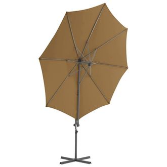 Berkfield Home Elegant Cantilever Umbrella with Steel Pole Taupe 300 cm