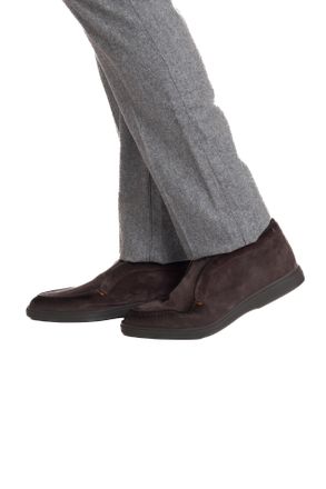 Santoni Suede Slip-On with Rubber Sole