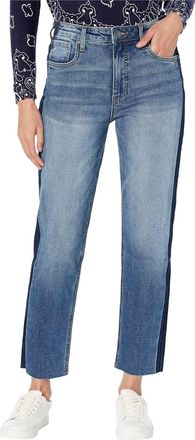 Kut from the Kloth Womens Elizabeth High-Rise Fab Ab-Raw Straight Leg Jean In Designer